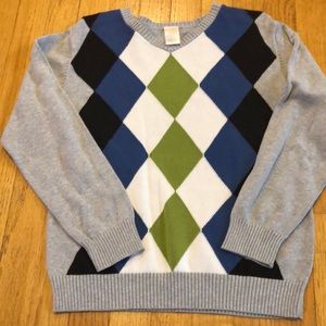 Boy’s Gymboree v-neck sweater, size medium (7-8).